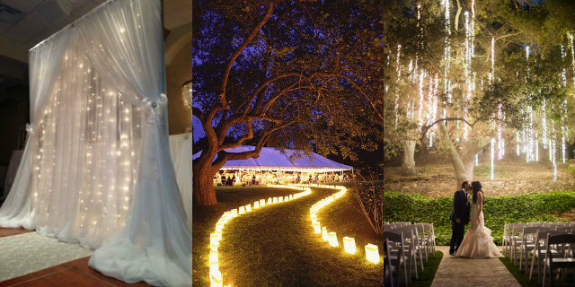Addobbi matrimonio: luci fatate